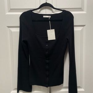 Size L Oak + Fort button up sweater top with tags